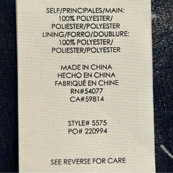 Cabi Navy Blue Sheer Floral Midi Dress Size 6 - Picture 2 of 6